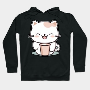 Cat with a Coffee Cup Hoodie